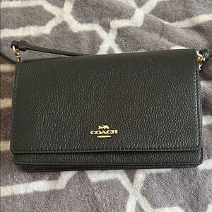 Coach Black Crossbody Bag with Gold Accents